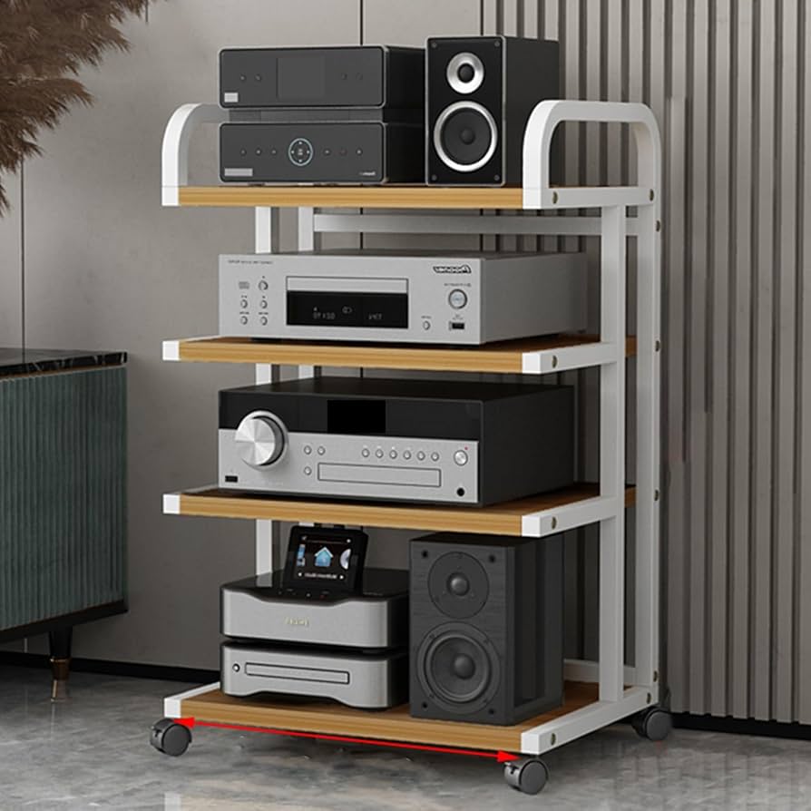 Amazon.com: Stereo Stand Modern with Wheels Audio-Video